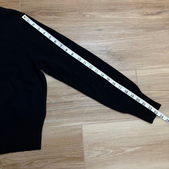 J. Crew Cashmere Shrunken Crewneck Sweater Black M - Picture 5 of 7